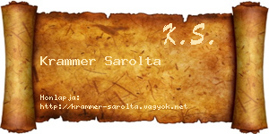 Krammer Sarolta névjegykártya